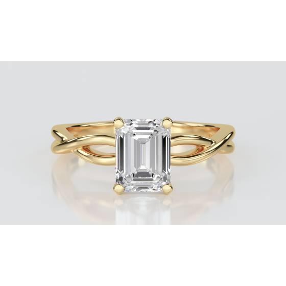 Infinity Love Swirl Emerald Diamond Engagement Ring