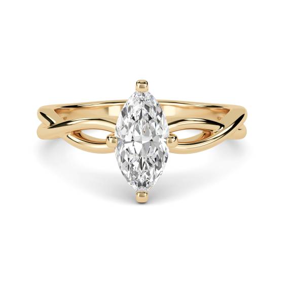Infinity Love Swirl Marquise Diamond Engagement Ring