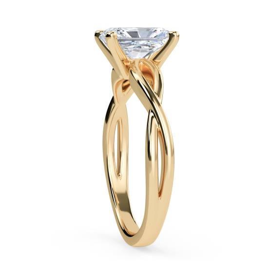 Infinity Love Swirl Radiant Diamond Engagement Ring