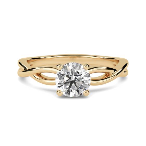 Infinity Love Swirl Round Diamond Engagement Ring