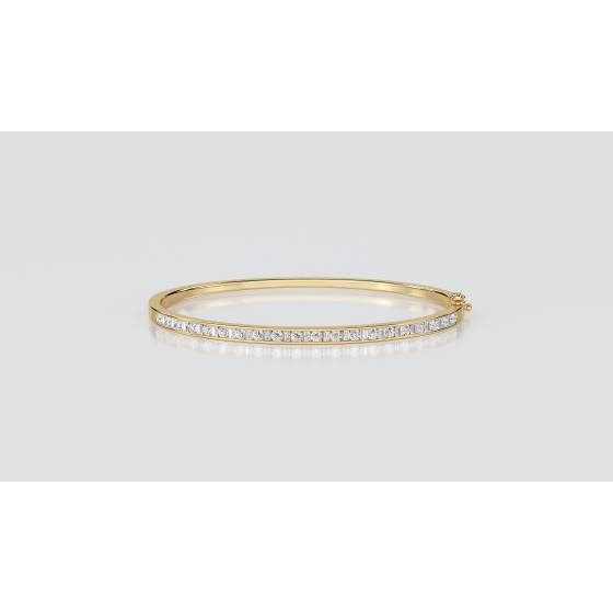 1.00ct VS/E-F Elegant Round and Baguette Diamond Set Bangle