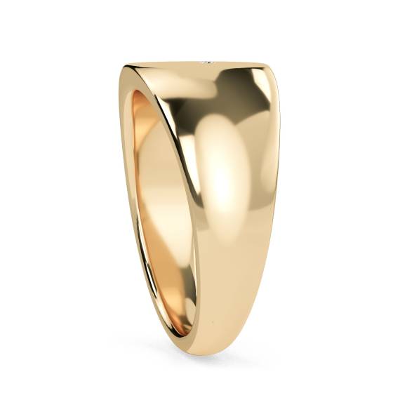 Round Diamond Gents Oval Signet Ring