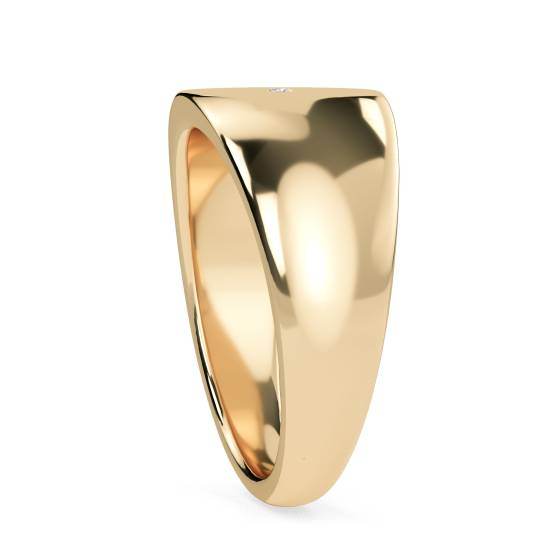 Round Diamond Gents Oval Signet Ring