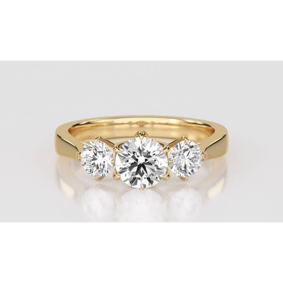Elegant Round Diamond Trilogy Ring