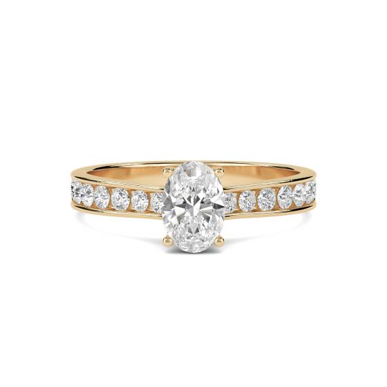 Oval Diamond Shoulder Set Ring