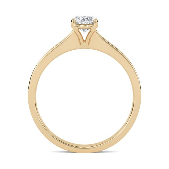 Oval Diamond Shoulder Set Ring