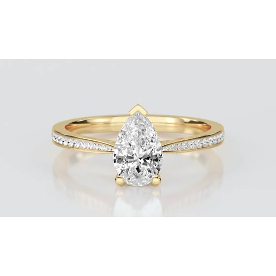 Pear Diamond Shoulder Set Ring