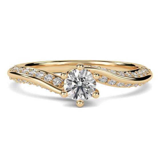 Round Shoulder Set Diamond Engagement Ring