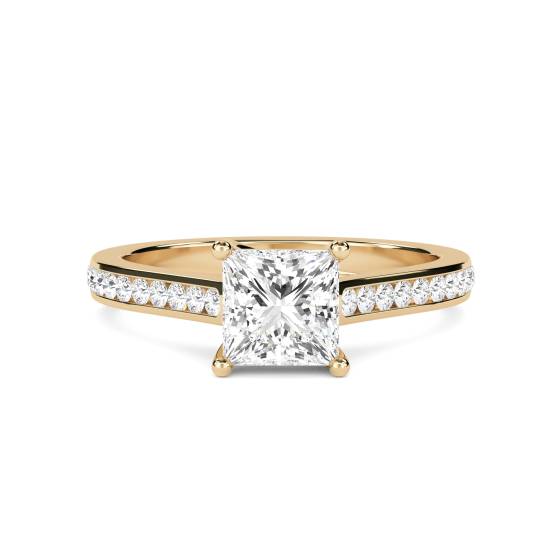 Princess Diamond Shoulder Set Ring
