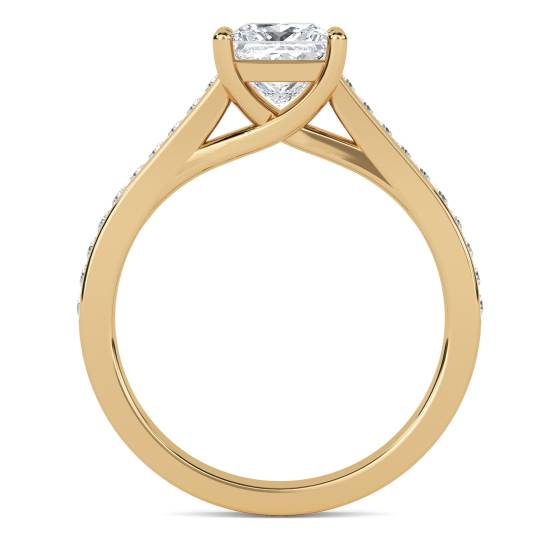 Princess Diamond Shoulder Set Ring