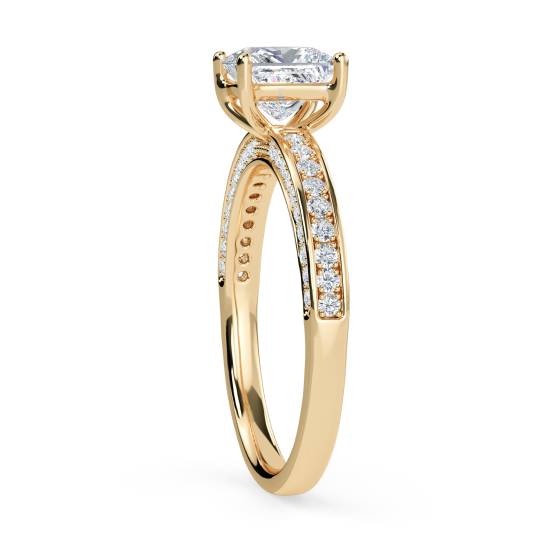 Unique Princess & Round Diamond Engagement Ring