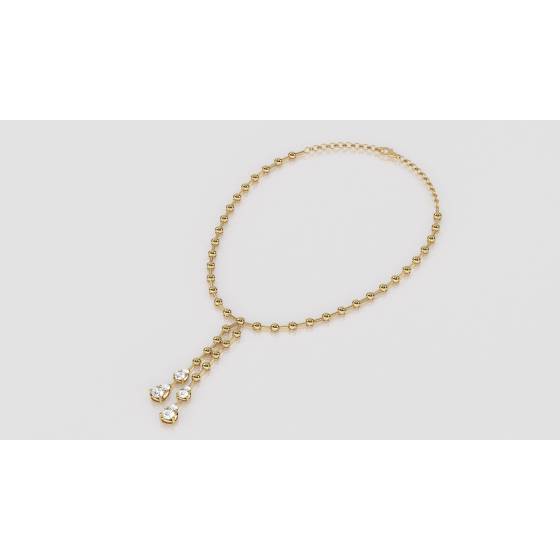 1.55ct Elegant Round Diamond Two Drop Necklace