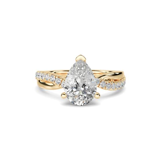 Infinity Pear & Round Diamond Engagement Ring
