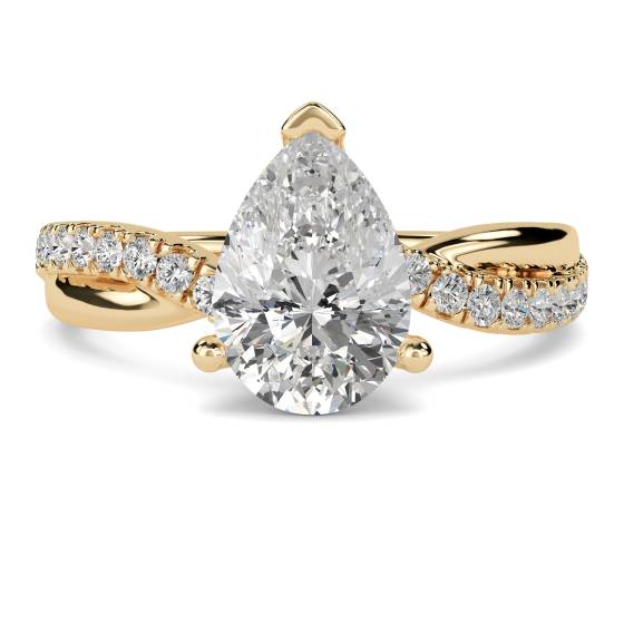 Infinity Pear & Round Diamond Engagement Ring