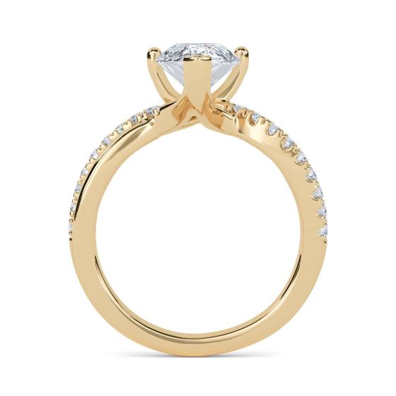 Infinity Pear & Round Diamond Engagement Ring