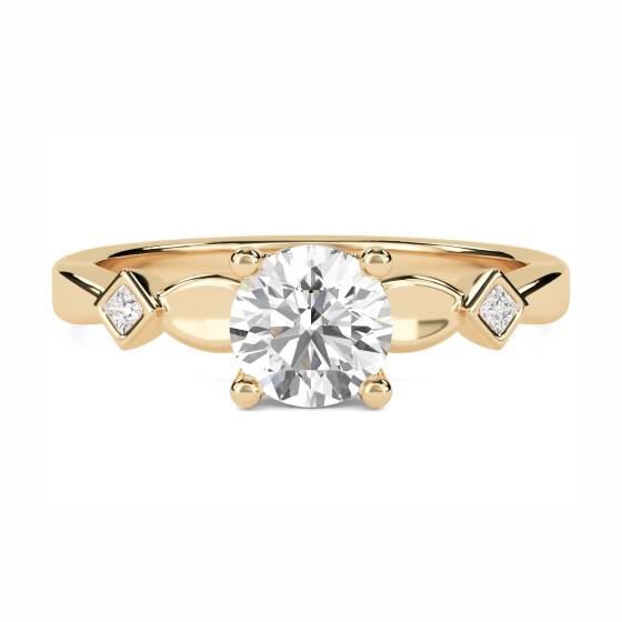 Round and Princess Diamond Designer Ring