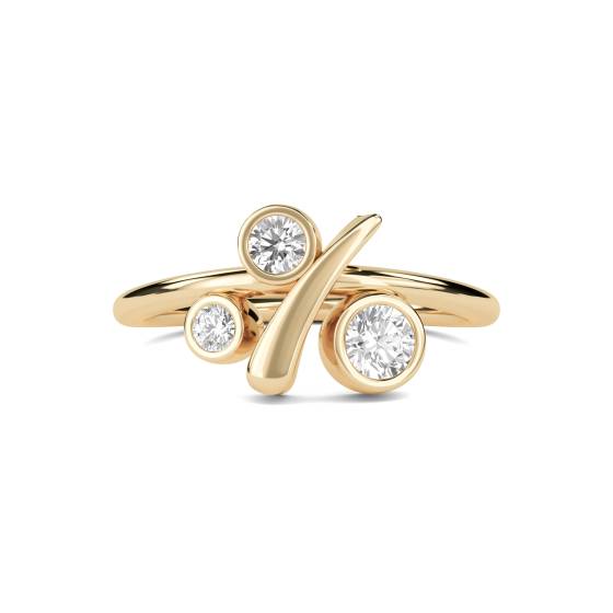 Unique Round Diamond Bezel Set Bubble Dress Ring