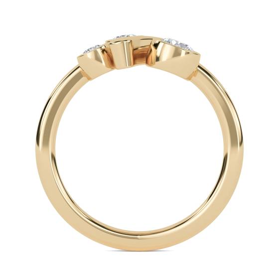 Unique Round Diamond Bezel Set Bubble Dress Ring