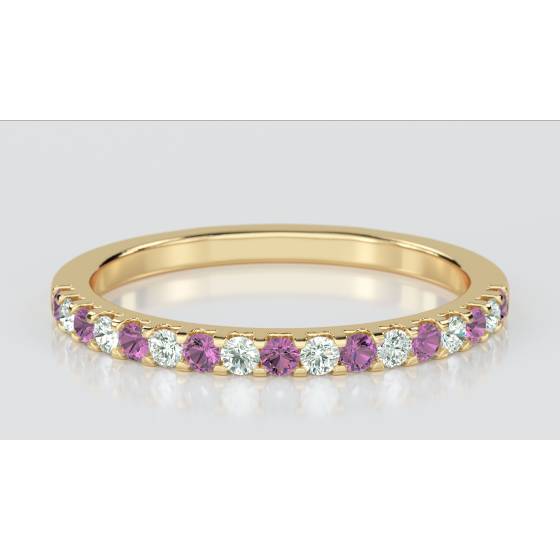 2.5mm Pink Sapphire And Diamond Eternity Ring