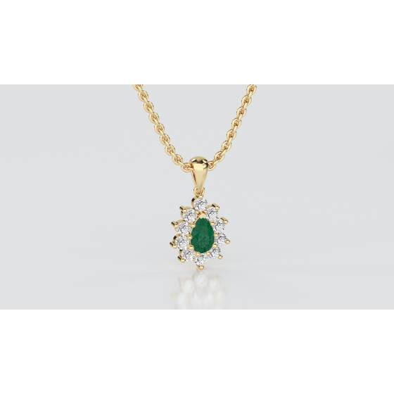 Emerald and Diamond Pendant