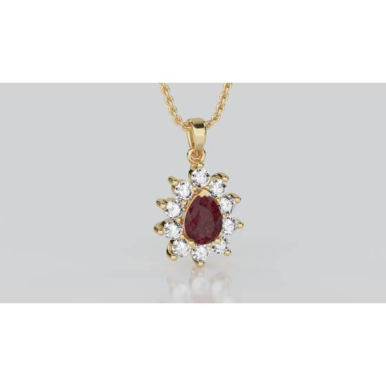 Ruby and Diamond Pendant