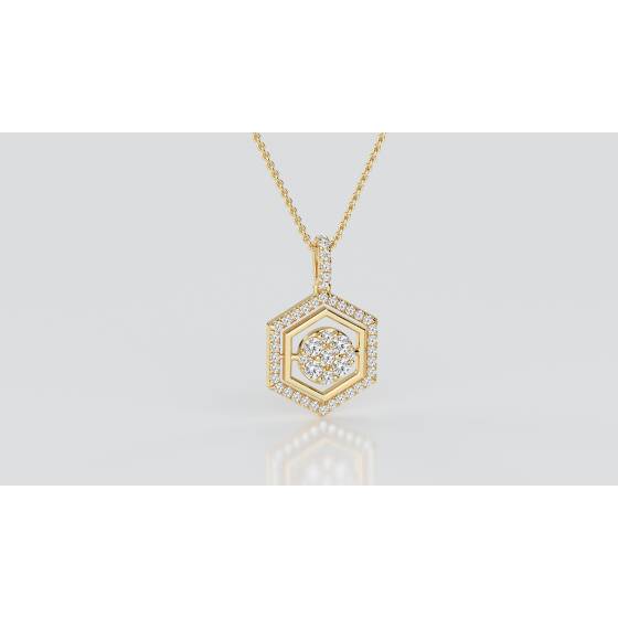 Movable Round Diamond Designer Pendant