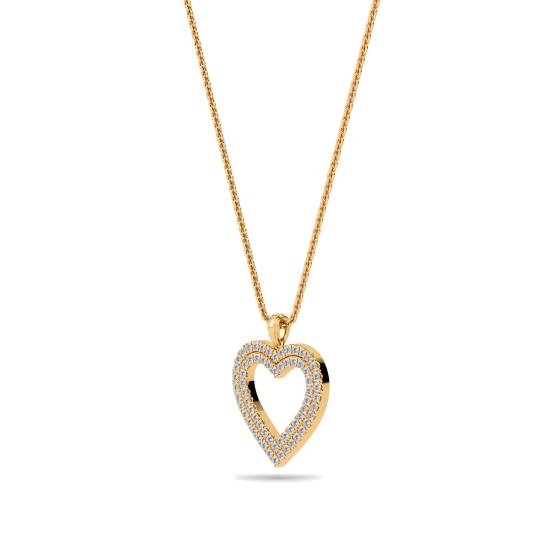 Classic Round Diamond Heart Pendant