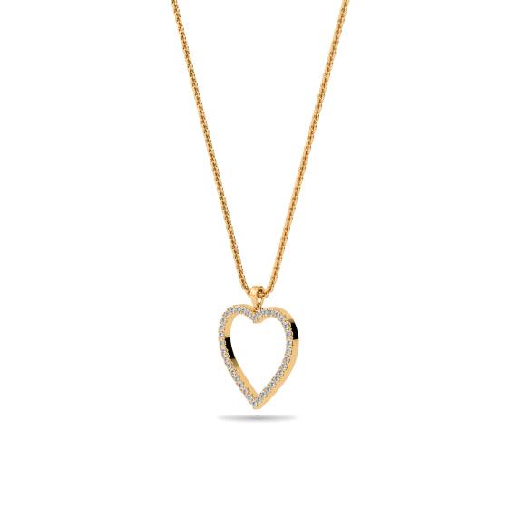 Classic Round Diamond Heart Pendant