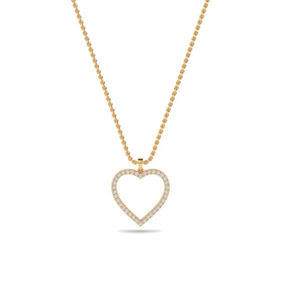 Classic Round Diamond Heart Pendant
