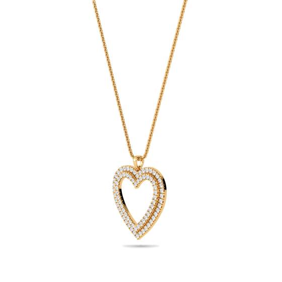 Classic Round Diamond Heart Pendant