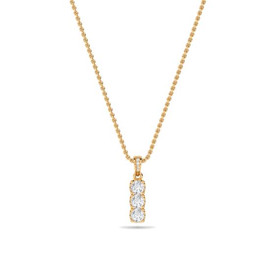 Elegant Round Diamond Trilogy Pendant