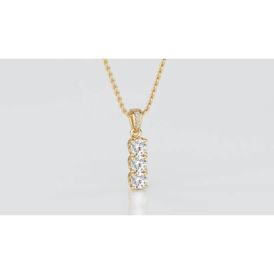 Elegant Round Diamond Trilogy Pendant