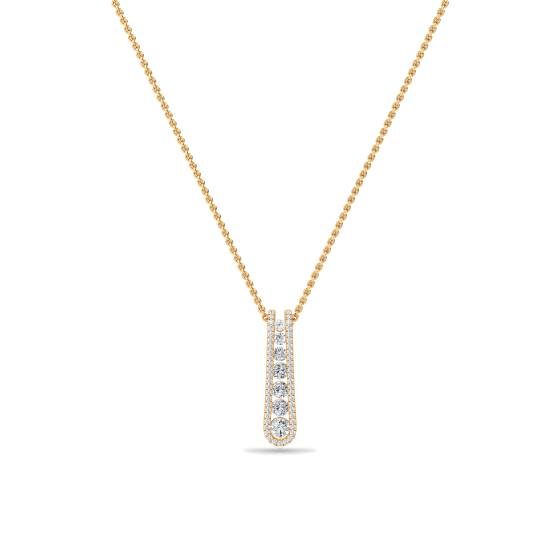Elegant Round Diamond Journey Pendant