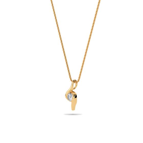 Stylish Round Diamond Solitaire Pendant