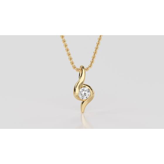Stylish Round Diamond Solitaire Pendant