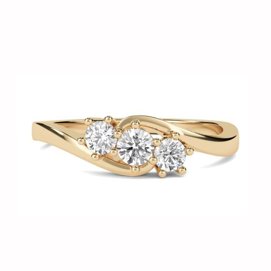 Crossover Round Diamond Trilogy Ring
