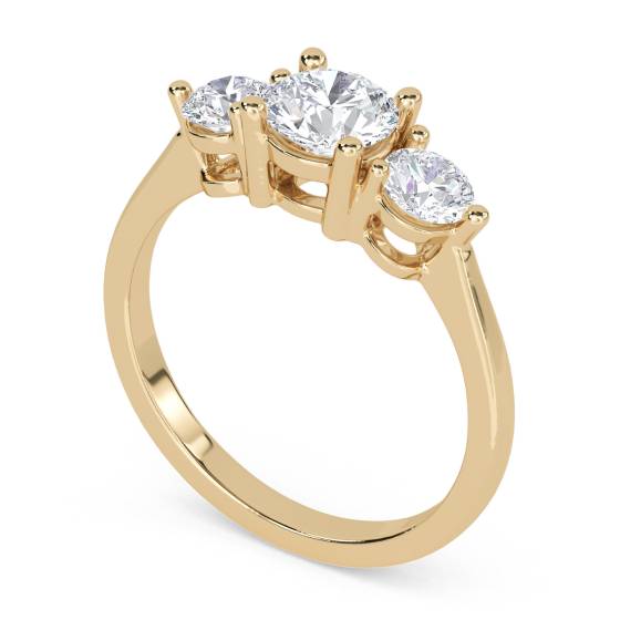 Classic Round Diamond Trilogy Ring