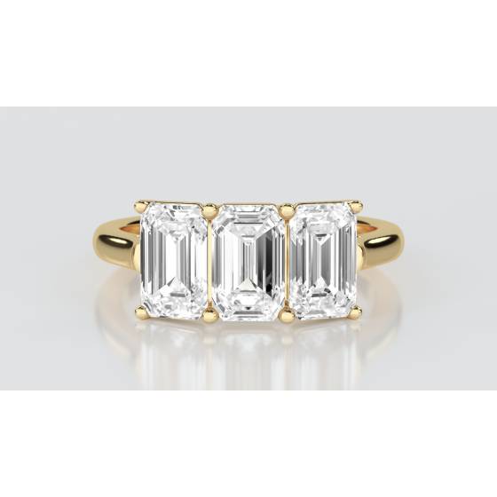 Classic Emerald Diamond Trilogy Ring