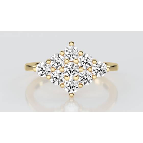 Round Diamond Cluster Ring