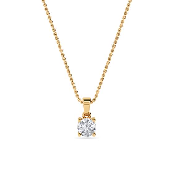 Traditional Round Diamond Solitaire Pendant