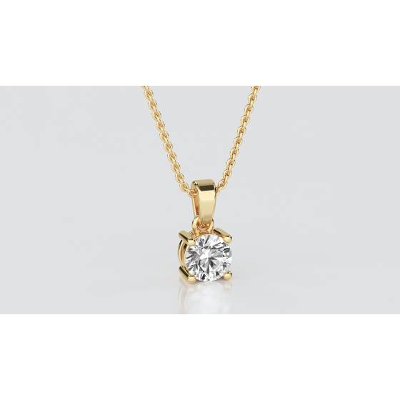 Traditional Round Diamond Solitaire Pendant