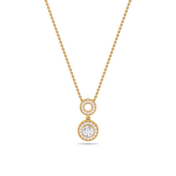 Round Diamond Single Halo Pendant