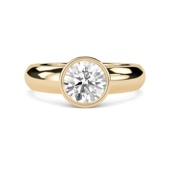 Round Diamond Bezel Set Engagement Ring