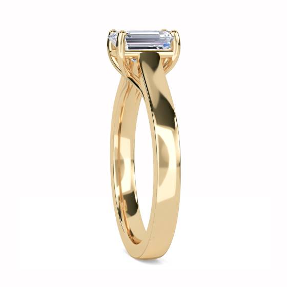 Unique Crossover Emerald Diamond Engagement Ring