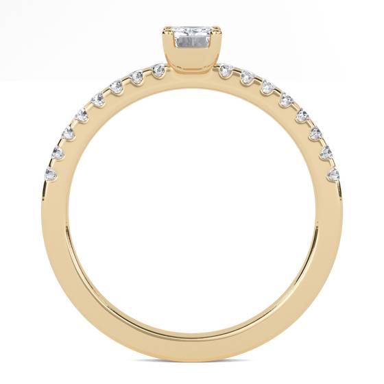 Emerald Diamond Shoulder Set Ring