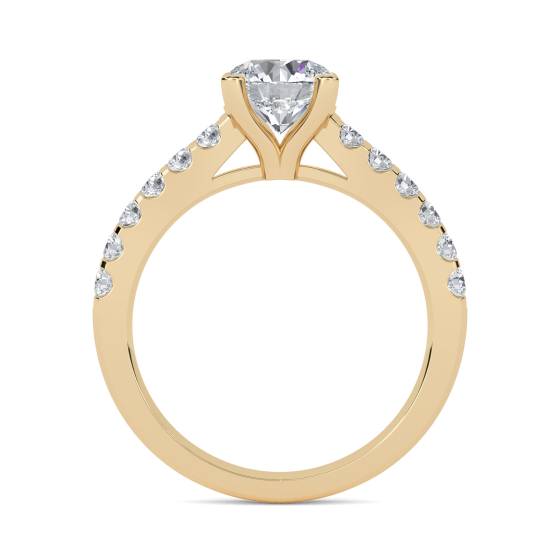 Round Shoulder Set Diamond Engagement Ring