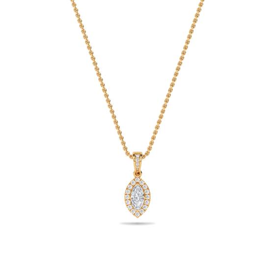 Marquise Diamond Single Halo Pendant