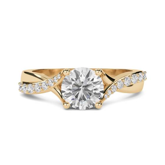 Round Shoulder Set Diamond Engagement Ring
