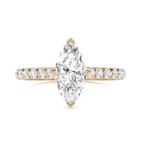 Marquise Diamond Shoulder Set Ring