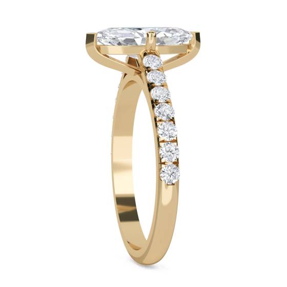 Marquise Diamond Shoulder Set Ring